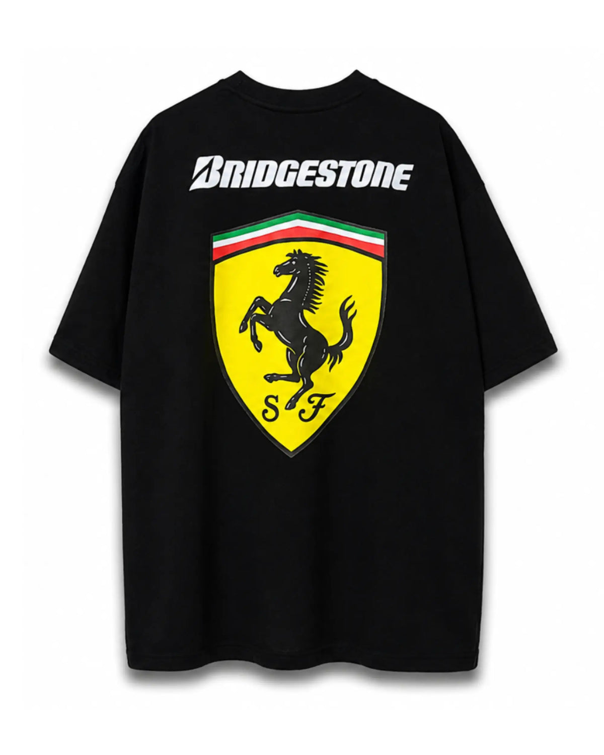 Ferrari Racing Crest Oversized Graphic T-Shirt - Black