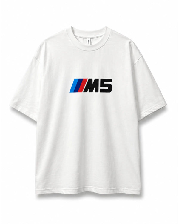 BMW M5 Spec Sheet Oversized Graphic T-Shirt - White